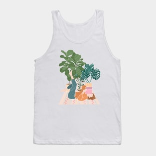 Reading Time, Book worm illustration Tank Top